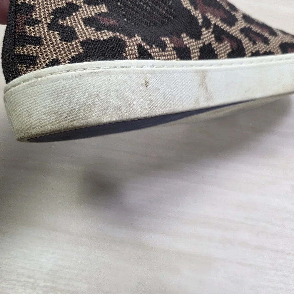 Rothy's The Chelsea Boots Wildcat Knit Leopard Print Brown Cheetah‎ Size 9
